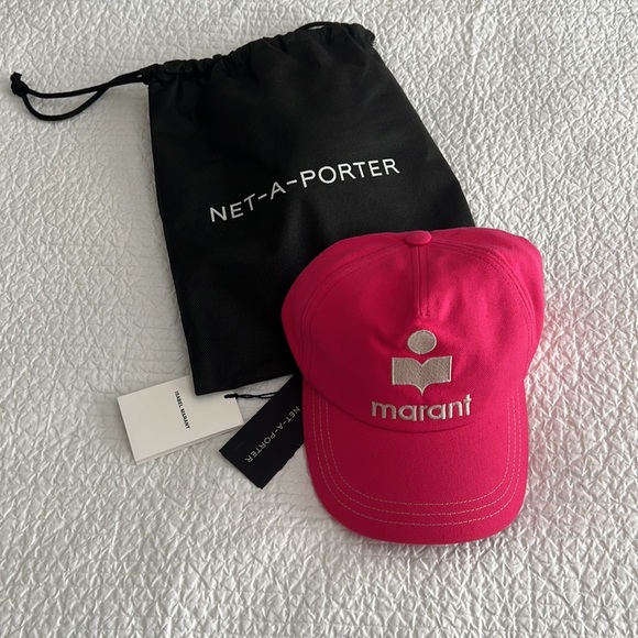 ISABEL MARANT fuschia pink Tyron embroidered cotton-canvas baseball cap - Picture 5 of 10